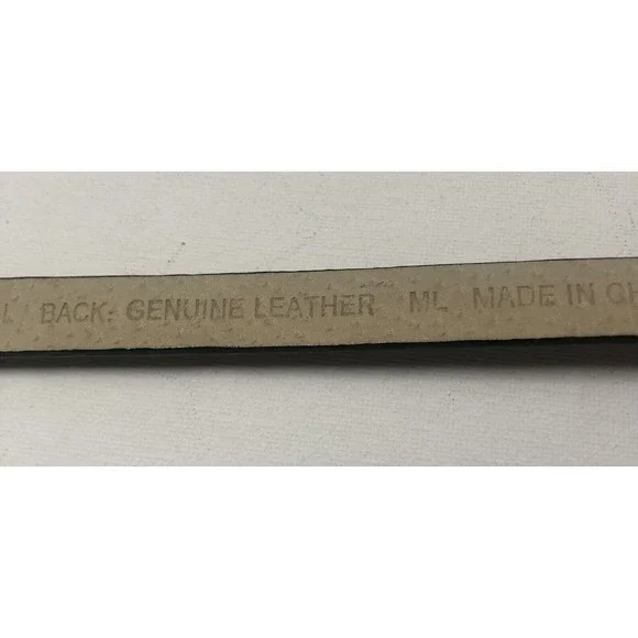 Chicos Black Leather Hip Belt Adjustable Pewter Boho Horseshoe Buckle M/L 31-44” - Picture 11 of 16